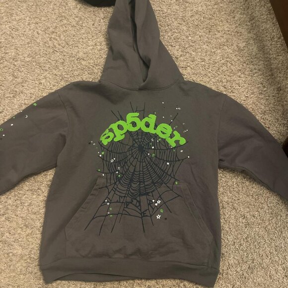 Spider hoodie in black and green